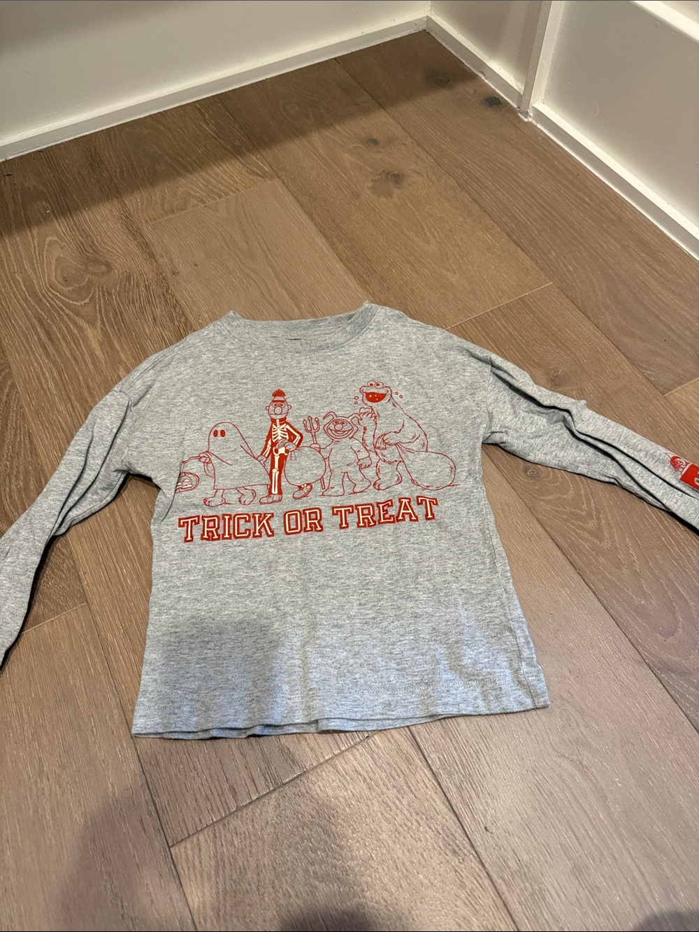 Baby GAP Sesame Street Halloween Grey Long-Sleeve 'Trick or Treat' Tee Size 4T